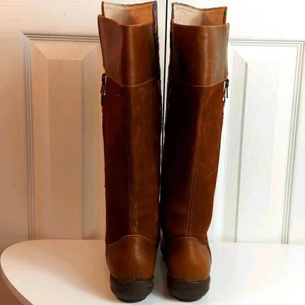 Karim Corzo Embroidered Tall Leather Boots Sz 36